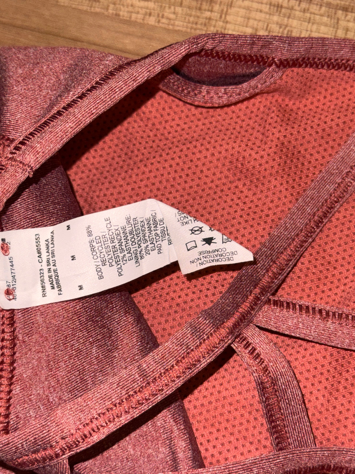 Branded sports bra medium