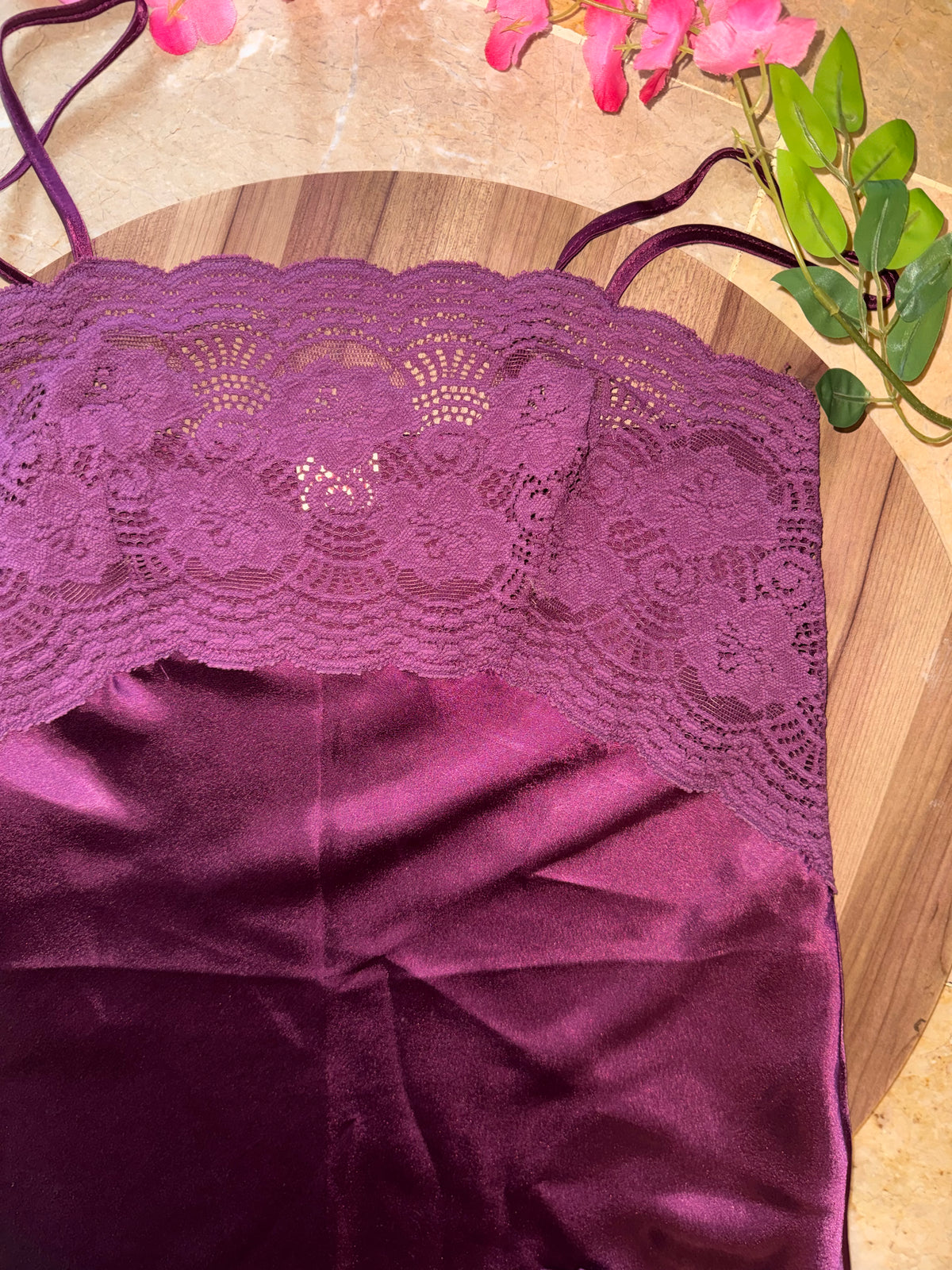 Purple silk slip