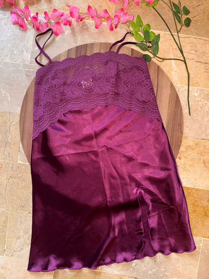 Purple silk slip