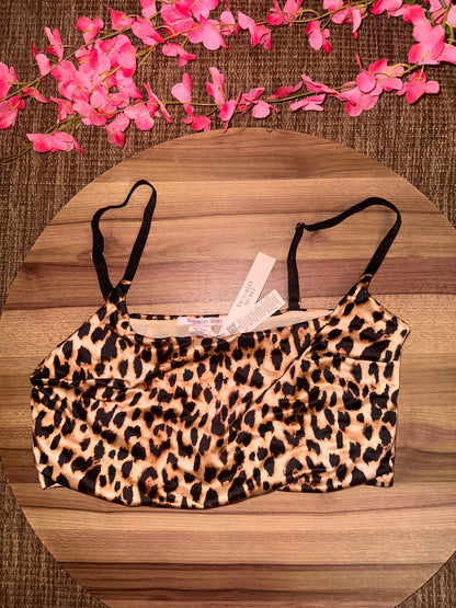 Cheetah print tagged top small