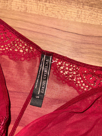 Vs fancy panty blood red large
