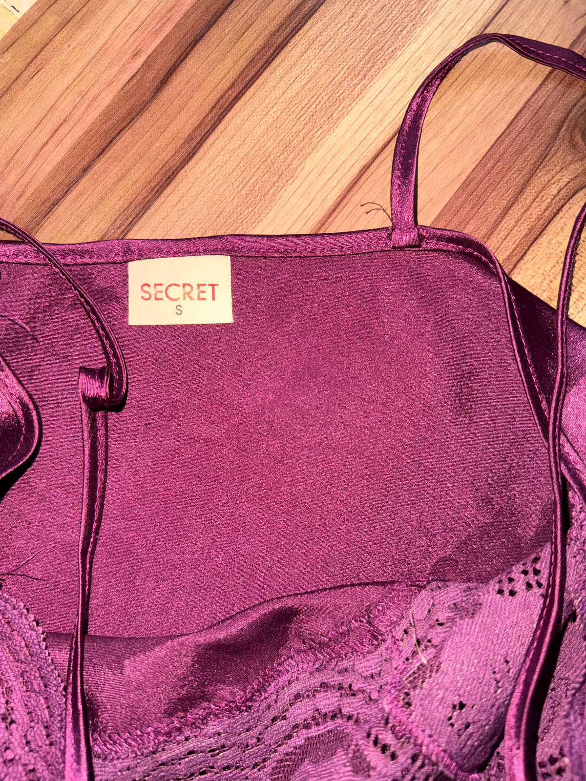 Purple silk slip