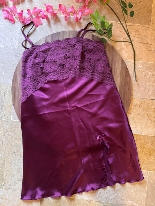 Purple silk slip