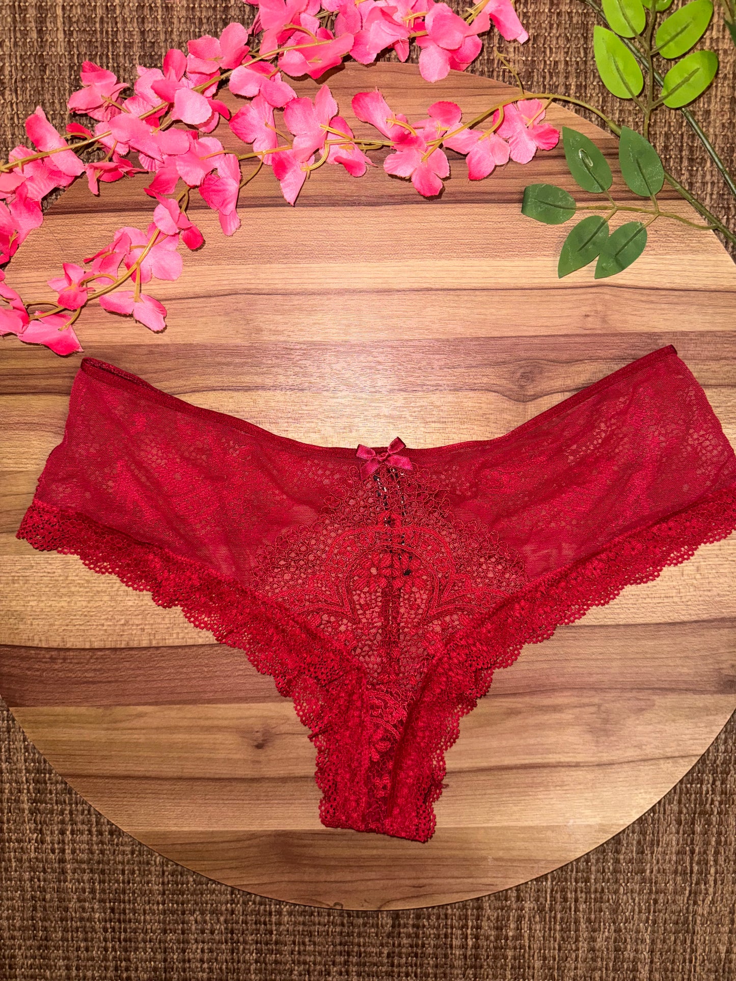 Vs fancy panty blood red large