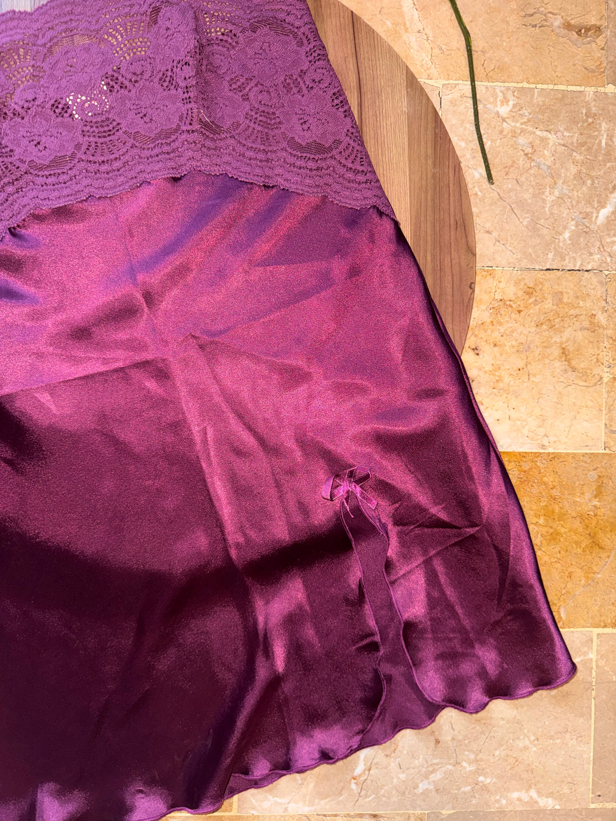 Purple silk slip